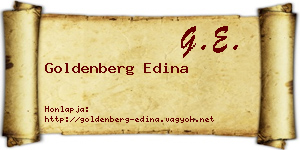 Goldenberg Edina névjegykártya